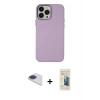 MARSİLYAN™- iPhone 13 Pro Max Kılıf Çekirdek Çizgi - Siyah 6D Mat Seramik Hayalet Nano Ekran Koruyucu + Pers Alüminyum Kamera Lens - LT
