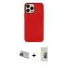 MARSİLYAN™- iPhone 13 Pro Max Kılıf Çekirdek Çizgi - Siyah 6D Mat Seramik Hayalet Nano Ekran Koruyucu + Rainbow Kamera Lens Koruma Cam - MI
