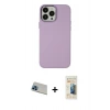 MARSİLYAN™- iPhone 13 Pro Max Kılıf Çekirdek Çizgi - Siyah 6D Mat Seramik Hayalet Nano Ekran Koruyucu + Rainbow Kamera Lens Koruma Cam - MI