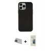 MARSİLYAN™- iPhone 13 Pro Max Kılıf Çekirdek Çizgi - Siyah 6D Mat Seramik Hayalet Nano Ekran Koruyucu + Rainbow Kamera Lens Koruma Cam - MI