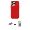 MARSİLYAN™- iPhone 13 Pro Max Kılıf Çekirdek Çizgi - Siyah 6D Mat Seramik Hayalet Nano Ekran Koruyucu + Renkli Kamera Lens Koruma Cam - SI