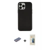 MARSİLYAN™- iPhone 13 Pro Max Kılıf Çekirdek Çizgi - Siyah 6D Mat Seramik Hayalet Nano Ekran Koruyucu + Renkli Kamera Lens Koruma Cam - PE