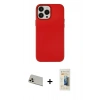 MARSİLYAN™- iPhone 13 Pro Max Kılıf Çekirdek Çizgi - Siyah 6D Mat Seramik Hayalet Nano Ekran Koruyucu + Rainbow Kamera Lens Koruma Cam - REGD