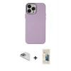 MARSİLYAN™- iPhone 13 Pro Max Kılıf Çekirdek Çizgi - Siyah 6D Mat Seramik Hayalet Nano Ekran Koruyucu + Sierra Blue Pers Alüminyum Kamera Lens