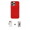 MARSİLYAN™- iPhone 13 Pro Max Kılıf Çekirdek Çizgi - Siyah Bilvis 3D Cam Ekran Koruyucu + Gold Shine Kamera Lens