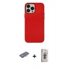 MARSİLYAN™- iPhone 13 Pro Max Kılıf Çekirdek Çizgi - Siyah Bilvis 3D Cam Ekran Koruyucu + Renkli Kamera Lens Koruma Cam - TU