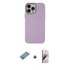 MARSİLYAN™- iPhone 13 Pro Max Kılıf Çekirdek Çizgi - Siyah Bilvis 3D Mat Cam Ekran Koruyucu + Shine Kamera Lens Koruma Cam - GI