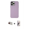 MARSİLYAN™- iPhone 13 Pro Max Kılıf Çekirdek Çizgi - Siyah Bilvis 3D Mat Cam Ekran Koruyucu + Rainbow Kamera Lens Koruma Cam - KI