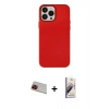 MARSİLYAN™- iPhone 13 Pro Max Kılıf Çekirdek Çizgi - Siyah Bilvis 3D Mat Cam Ekran Koruyucu + Rainbow Kamera Lens Koruma Cam - KI