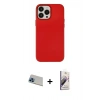 MARSİLYAN™- iPhone 13 Pro Max Kılıf Çekirdek Çizgi - Siyah Bilvis 3D Mat Cam Ekran Koruyucu + Rainbow Kamera Lens Koruma Cam - MI