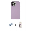 MARSİLYAN™- iPhone 13 Pro Max Kılıf Çekirdek Çizgi - Siyah Bilvis 3D Mat Cam Ekran Koruyucu + Mavi Shine Kamera Lens Koruma Cam