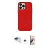 MARSİLYAN™- iPhone 13 Pro Max Kılıf Çekirdek Çizgi - Siyah Bilvis 3D Mat Cam Ekran Koruyucu + Pers Alüminyum Kamera Lens - LT
