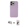 MARSİLYAN™- iPhone 13 Pro Max Kılıf Çekirdek Çizgi - Siyah Bilvis 3D Mat Cam Ekran Koruyucu + Rainbow Kamera Lens Koruma Cam - MR