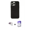 MARSİLYAN™- iPhone 13 Pro Max Kılıf Çekirdek Çizgi - Siyah Bilvis 5in1 3D Magic Cam Ekran Koruyucu + Pers Alüminyum Kamera Lens - GI