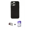 MARSİLYAN™- iPhone 13 Pro Max Kılıf Çekirdek Çizgi - Siyah Bilvis 5in1 3D Magic Cam Ekran Koruyucu + Rainbow Kamera Lens Koruma Cam - KI
