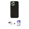 MARSİLYAN™- iPhone 13 Pro Max Kılıf Çekirdek Çizgi - Siyah Bilvis 5in1 3D Magic Cam Ekran Koruyucu + Pers Alüminyum Kamera Lens - KI