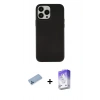 MARSİLYAN™- iPhone 13 Pro Max Kılıf Çekirdek Çizgi - Siyah Bilvis 5in1 3D Magic Cam Ekran Koruyucu + Shine Kamera Lens Koruma Cam - MI