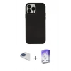 MARSİLYAN™- iPhone 13 Pro Max Kılıf Çekirdek Çizgi - Siyah Bilvis 5in1 3D Magic Cam Ekran Koruyucu + Pers Alüminyum Kamera Lens - LT
