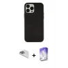 MARSİLYAN™- iPhone 13 Pro Max Kılıf Çekirdek Çizgi - Siyah Bilvis 5in1 3D Magic Cam Ekran Koruyucu + Pers Alüminyum Kamera Lens - SABE
