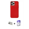 MARSİLYAN™- iPhone 13 Pro Max Kılıf Çekirdek Çizgi - Siyah Bilvis 5in1 3D Magic Cam Ekran Koruyucu + Rainbow Kamera Lens Koruma Cam - BZ