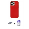 MARSİLYAN™- iPhone 13 Pro Max Kılıf Çekirdek Çizgi - Siyah Bilvis 5in1 3D Magic Cam Ekran Koruyucu + Renkli Kamera Lens Koruma Cam - SI
