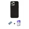 MARSİLYAN™- iPhone 13 Pro Max Kılıf Çekirdek Çizgi - Siyah Bilvis 5in1 3D Magic Cam Ekran Koruyucu + Shine Kamera Lens Koruma Cam - GI