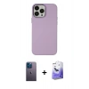 MARSİLYAN™- iPhone 13 Pro Max Kılıf Çekirdek Çizgi - Siyah Bilvis 5in1 5D Magic Hayalet Cam Ekran Koruyucu + Neon Fosforlu Kamera Lens - MI
