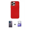 MARSİLYAN™- iPhone 13 Pro Max Kılıf Çekirdek Çizgi - Siyah Bilvis 5in1 5D Magic Hayalet Cam Ekran Koruyucu + Neon Fosforlu Kamera Lens - MI