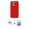 MARSİLYAN™- iPhone 13 Pro Max Kılıf Çekirdek Çizgi - Siyah Bilvis 5in1 5D Magic Hayalet Cam Ekran Koruyucu + Gold Pers Alüminyum Kamera Lens