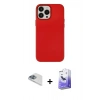 MARSİLYAN™- iPhone 13 Pro Max Kılıf Çekirdek Çizgi - Siyah Bilvis 5in1 5D Magic Hayalet Cam Ekran Koruyucu + Pers Alüminyum Kamera Lens - SABE