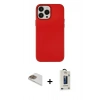 MARSİLYAN™- iPhone 13 Pro Max Kılıf Çekirdek Çizgi - Siyah Bilvis Hayalet Cam Ekran Koruyucu + Pers Alüminyum Kamera Lens - GD