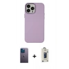 MARSİLYAN™- iPhone 13 Pro Max Kılıf Çekirdek Çizgi - Siyah Bilvis Hayalet Cam Ekran Koruyucu + Neon Fosforlu Kamera Lens - MI