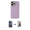 MARSİLYAN™- iPhone 13 Pro Max Kılıf Çekirdek Çizgi - Siyah Bilvis Hayalet Cam Ekran Koruyucu + Neon Fosforlu Kamera Lens - MI