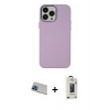MARSİLYAN™- iPhone 13 Pro Max Kılıf Çekirdek Çizgi - Siyah Bilvis Hayalet Cam Ekran Koruyucu + Rainbow Kamera Lens Koruma Cam - MI