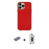 MARSİLYAN™- iPhone 13 Pro Max Kılıf Çekirdek Çizgi - Siyah Bilvis Hayalet Cam Ekran Koruyucu + Renkli Kamera Lens Koruma Cam - MI