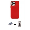 MARSİLYAN™- iPhone 13 Pro Max Kılıf Çekirdek Çizgi - Siyah Bilvis Hayalet Cam Ekran Koruyucu + Renkli Kamera Lens Koruma Cam - PE