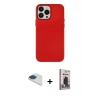 MARSİLYAN™- iPhone 13 Pro Max Kılıf Çekirdek Çizgi - Siyah Bilvis Hayalet Cam Ekran Koruyucu + Pers Alüminyum Kamera Lens - LT