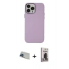 MARSİLYAN™- iPhone 13 Pro Max Kılıf Çekirdek Çizgi - Siyah Bilvis Hayalet Cam Ekran Koruyucu + Rainbow Kamera Lens Koruma Cam - MI