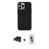 MARSİLYAN™- iPhone 13 Pro Max Kılıf Çekirdek Çizgi - Siyah Joko 5D Cam + Raze Metal Kamera Lens - GD