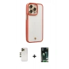 MARSİLYAN™- iPhone 13 Pro Max Kılıf Çekirdek Klasik Serisi - Şeffaf 360 Full Body Arka Koruyucu + Shine Kamera Lens - GD