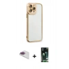 MARSİLYAN™- iPhone 13 Pro Max Kılıf Çekirdek Klasik Serisi - Şeffaf 360 Full Body Arka Koruyucu + Pers Alüminyum Kamera Lens - GI