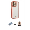 MARSİLYAN™- iPhone 13 Pro Max Kılıf Çekirdek Klasik Serisi - Şeffaf Maxco Cam Ekran Koruyucu + Shine Kamera Lens Koruma Cam - PE