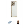 MARSİLYAN™- iPhone 13 Pro Max Kılıf Çekirdek Klasik Serisi - Şeffaf Maxco Cam Ekran Koruyucu + Shine Kamera Lens Koruma Cam - MI