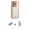 MARSİLYAN™- iPhone 13 Pro Max Kılıf Çekirdek Klasik Serisi - Şeffaf Pasifik Cam Ekran Koruyucu + Shine Kamera Lens Koruma Cam - GI