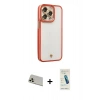 MARSİLYAN™- iPhone 13 Pro Max Kılıf Çekirdek Klasik Serisi - Şeffaf Pasifik Cam Ekran Koruyucu + Rainbow Kamera Lens Koruma Cam - REGD