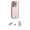 MARSİLYAN™- iPhone 13 Pro Max Kılıf Çekirdek Klasik Serisi - Şeffaf Pasifik Cam Ekran Koruyucu + Shine Kamera Lens Koruma Cam - MI