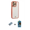 MARSİLYAN™- iPhone 13 Pro Max Kılıf Çekirdek Klasik Serisi - Siyah 18D Cam Ekran Koruyucu + Shine Kamera Lens Koruma Cam - GI