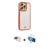 MARSİLYAN™- iPhone 13 Pro Max Kılıf Çekirdek Klasik Serisi - Siyah 3D Antistatik Cam Ekran Koruyucu + Pers Alüminyum Kamera Lens - KI