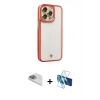 MARSİLYAN™- iPhone 13 Pro Max Kılıf Çekirdek Klasik Serisi - Siyah 3D Antistatik Cam Ekran Koruyucu + Pers Alüminyum Kamera Lens - SABE