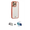 MARSİLYAN™- iPhone 13 Pro Max Kılıf Çekirdek Klasik Serisi - Siyah 3D Antistatik Cam Ekran Koruyucu + Rainbow Kamera Lens Koruma Cam - MR